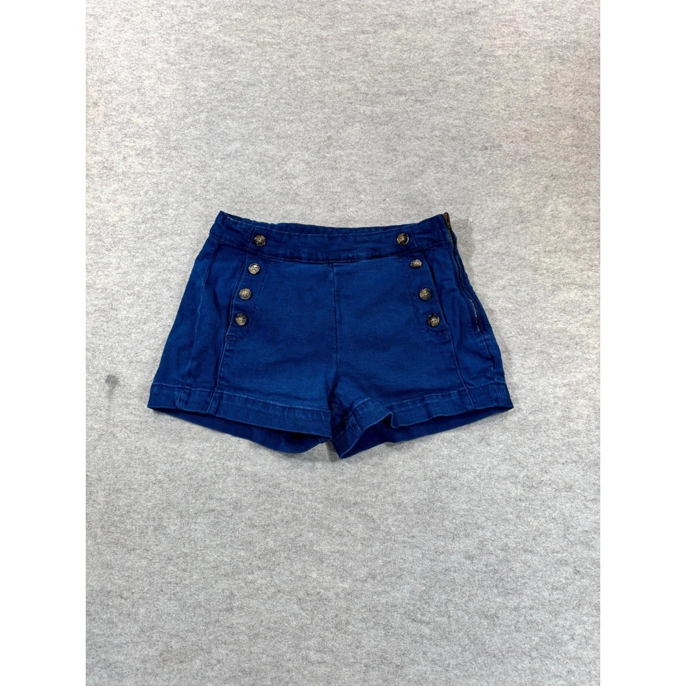 Old Navy O.G. Straight High Rise Mariner Shorts Womens 10 Blue Denim Side Zip